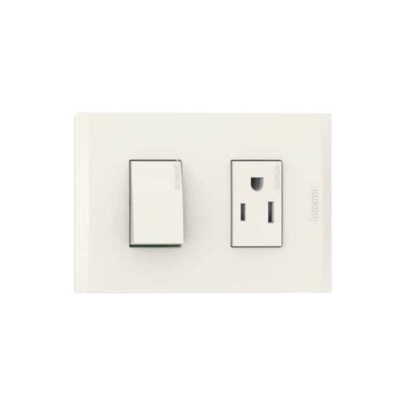 12443-min INTERRUPTOR SENCILLO 15A+TOMA 2P+T16A BL - Imagen 1