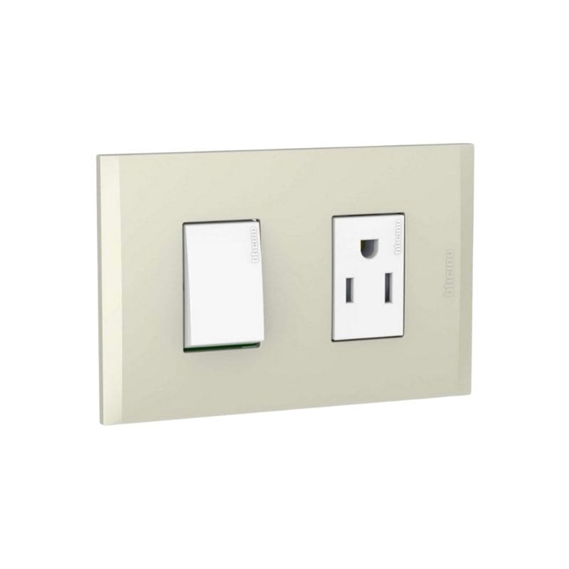 12474-min INTERRUPTOR SENCILLO 15A+TOMA CHAMP - Imagen 1